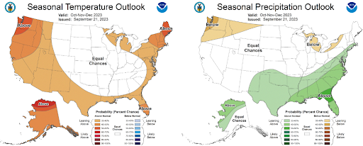 Map displaying the CPC 3 month outlook