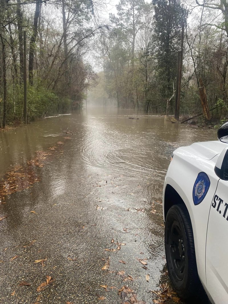 Flooded roads in Louisiana