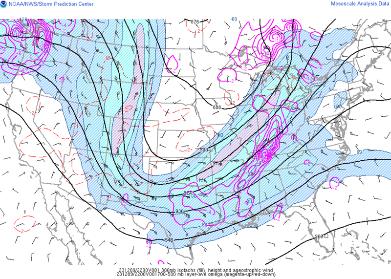 Image of the jet stream on 12/9