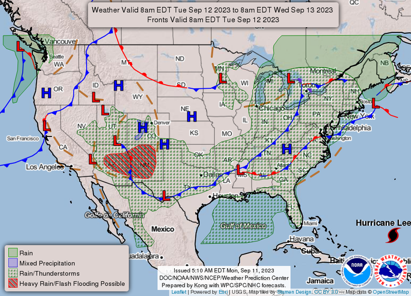 Surface analysis valid for Tuesday, 9/12