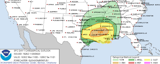 Storm Prediction Center Day 1 Map