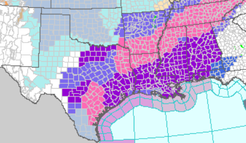 Watches, Warnings and Advisories Map